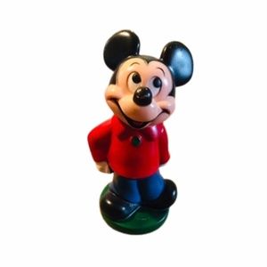 👀Mickey Mouse Disney Figure Coin Bank Toy Vintage.GC